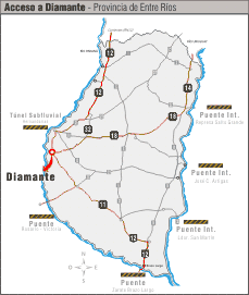 Mapa de Diamante Entre Rios