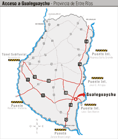 Mapa de Gualeguaychu Entre Rios
