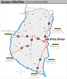 Mapa de Villa Elisa Entre Rios